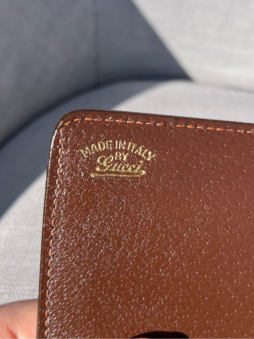 Gucci Web Sherry Line brown leather clutch bag wallet - Picture 10 of 12
